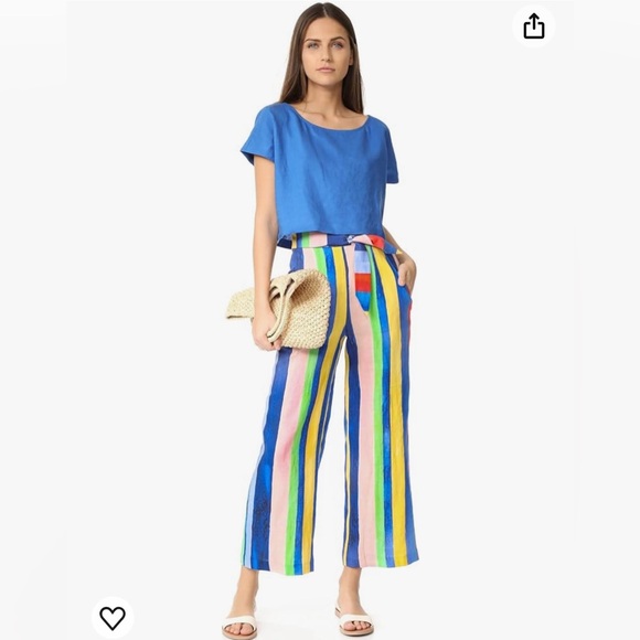 Mara Hoffman Women's High Waist Tie Front Pant, Rainbow/Multi, 4 - Picture 2 of 8